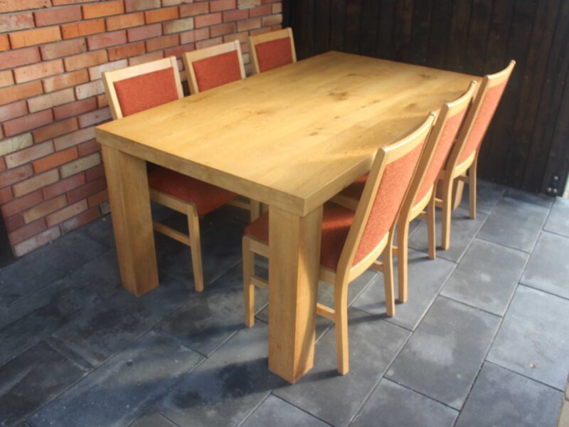 Stół dębowy + 6 krzeseł / meble holenderskie