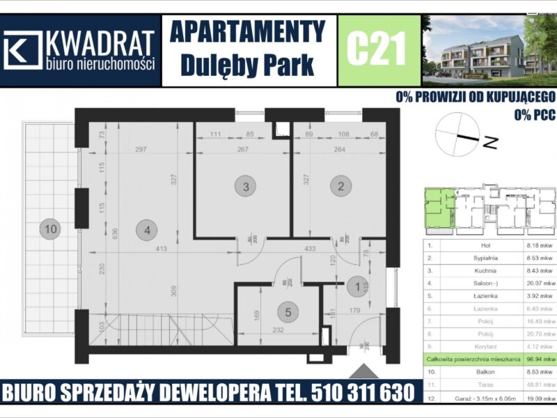 96,94m2 / taras 48,81m2 / os. Maki / Bronowice