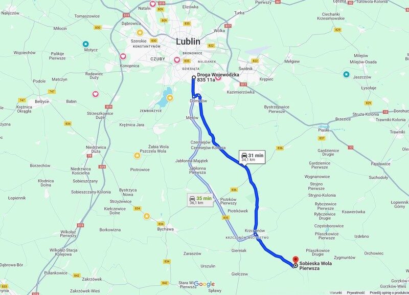Dom/siedlisko na wsi 35 km od Lublina.