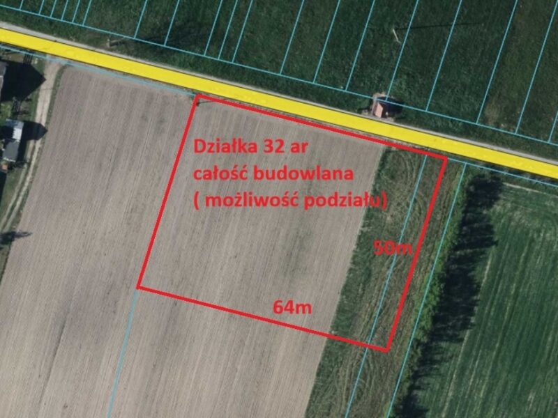 Działka 32ar budowlana w b. dobrej cenie Nowodwór - NOWODWÓR, LUBARTÓW, LUBELSKIE na SPRZEDAŻ