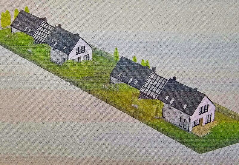 Działka z projektem na dwa domy dwulokalowe