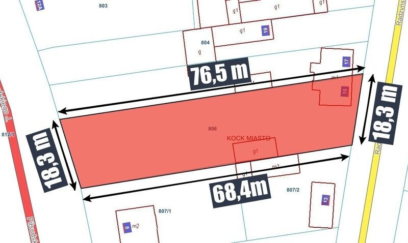 Działka o powierzchni 1264 m2 znajdująca się w centrum miejscowości Kock pomiędzy ul. Radzyńska i Piłsudskiego. Dojazd od ul. Radzyńskiej, nieruchomość objęta W- KOCK, LUBELSKIE na SPRZEDAŻ