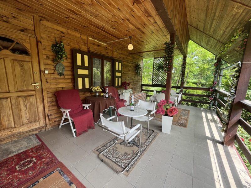 Dom  wykonany z drewna  o pow.  użytkowej 87,5 m2 z dwoma tarasami  na ogrodzonej pięknej zadbanej  działce o pow. 1643 m 2 z bezpośrednim dostępem do rzeki Krę- LIPSKO, MAZOWIECKIE na SPRZEDAŻ