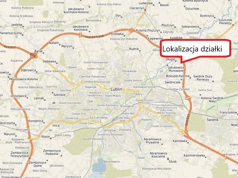 Działka 0,94ha U/MN Wólka gm. Długie pod Lublinem.