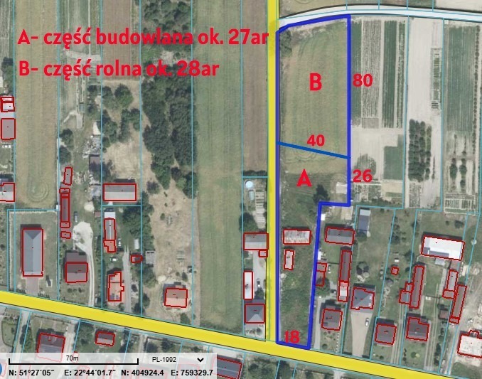 Działka budowlana 55a Nowa Wieś (Lubartów 10km)