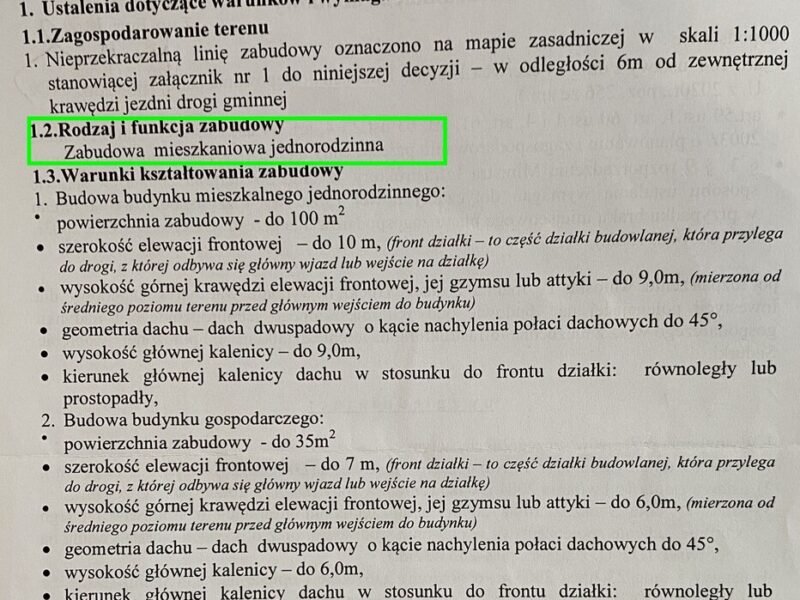 Działka budowlana (WZ) wszystkie media.