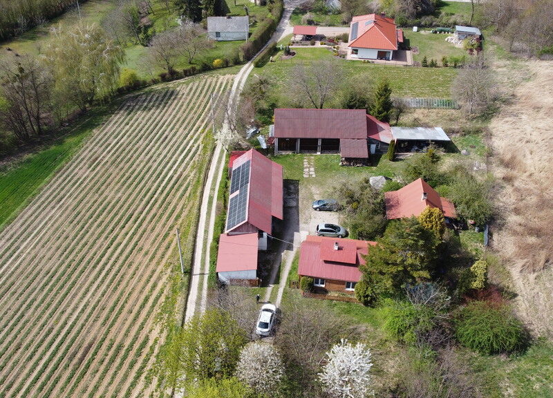 Dwa domy plus budynki gospodarcze (siedlisko) na działce o pow. 3931 m2 w Skowieszynku malowniczej okolicy Kazimierskiego Parku Krajobrazowego kilka kilometrów - KAZIMIERZ DOLNY, LUBELSKIE na SPRZEDAŻ