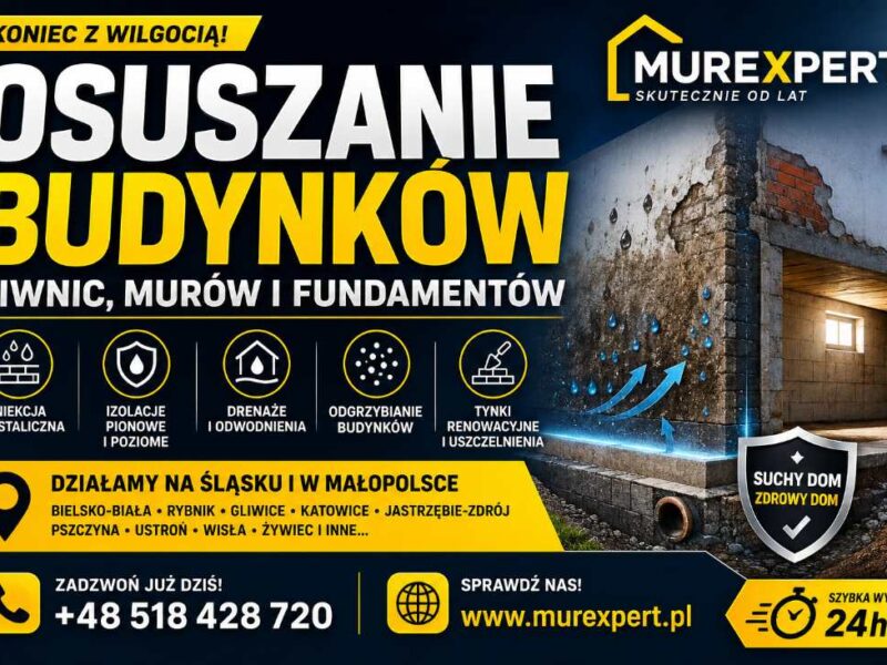 Osuszanie budynków, izolacja fundamentów, iniekcja krystaliczna, podcinanie ścian Małopolska/ Śląsk