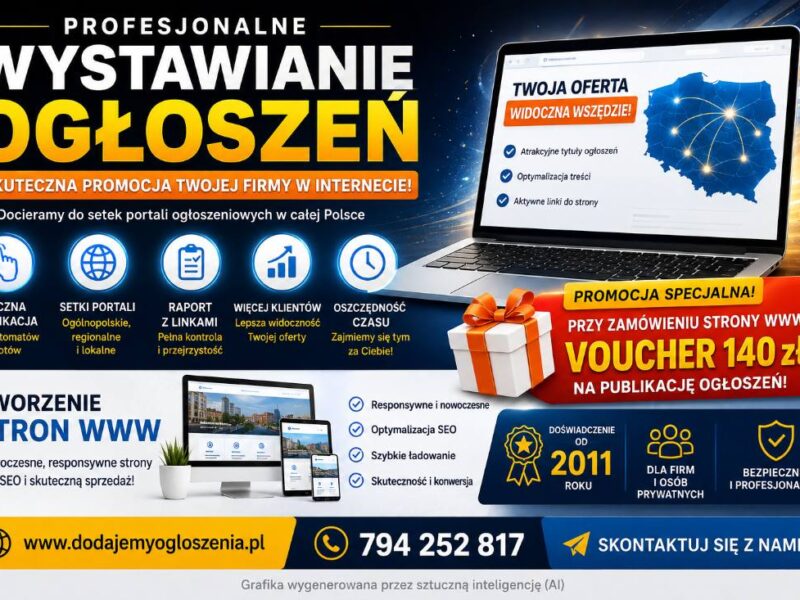 Promocja ogłoszeń zwiększająca liczbę klientów + Tanie strony Internetowe